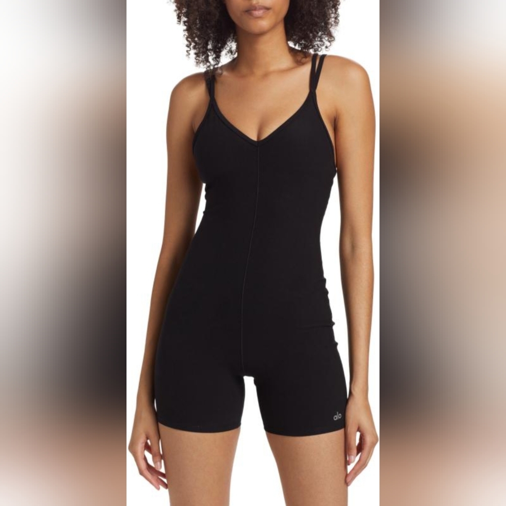 Alo Yoga Black Alosoft Suns Out Onesie Size Medium